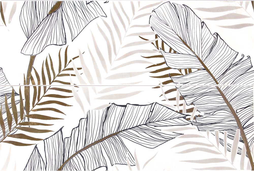 Πλακάκι Wall Tiles 25.5x75.5 BIANCO LEAVES DECOR 4795
